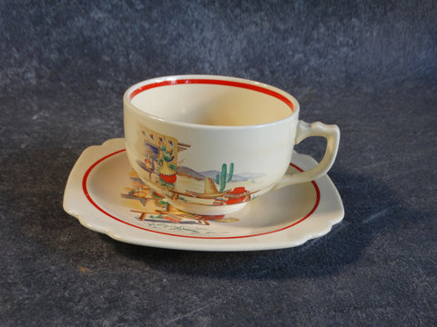 Homer Laughlin Mexicana Cup and Saucer CA2156
