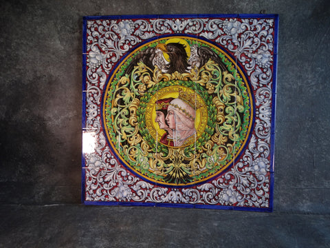Sevilla Tile Double Portrait of Ferdinand & Isabella -1960s CA2224