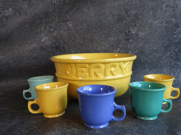 Garden City Pottery Tom 'n' Jerry Punch Set with 5 Punch Cups CA2429