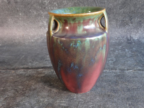 Fulper Four-Handled Vase in Four Color Glaze CA2455