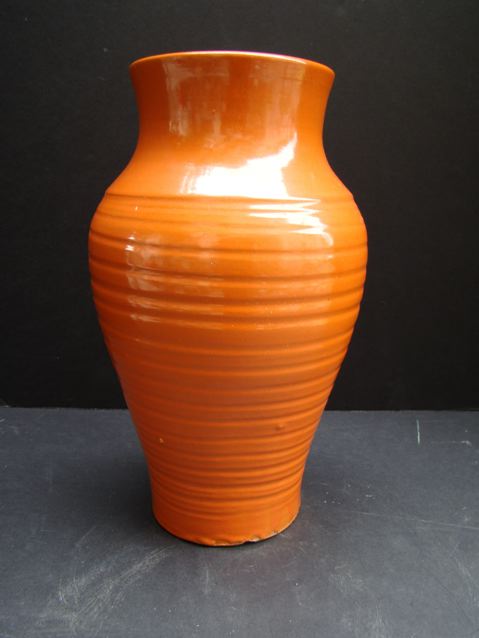California Rainbow Hand Thrown 13″ Vase Orange RARE
