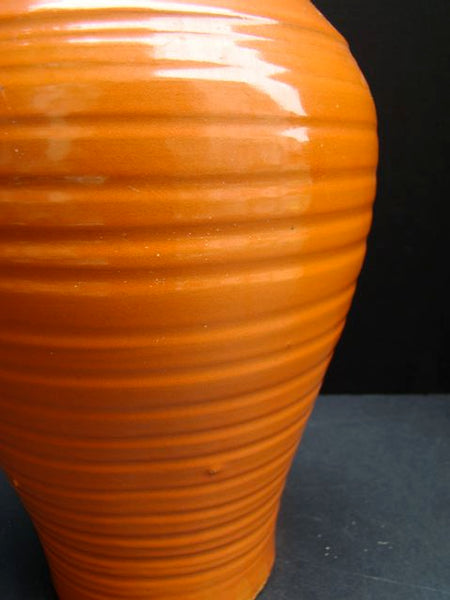 California Rainbow Hand Thrown 13″ Vase Orange RARE