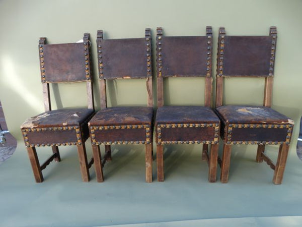 Spanish Colonial Mexican Colonial Santa Barbara Mission Chairs, set of 4 F1332