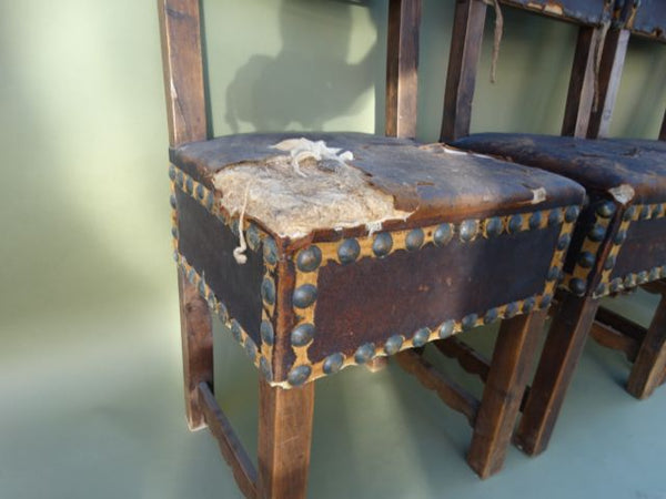 Spanish Colonial Mexican Colonial Santa Barbara Mission Chairs, set of 4 F1332