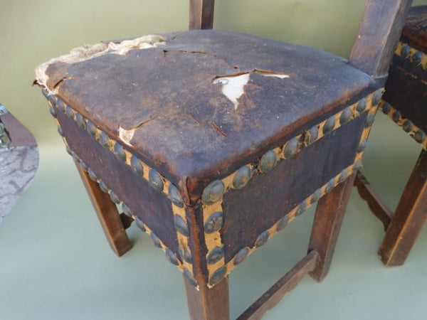 Spanish Colonial Mexican Colonial Santa Barbara Mission Chairs, set of 4 F1332