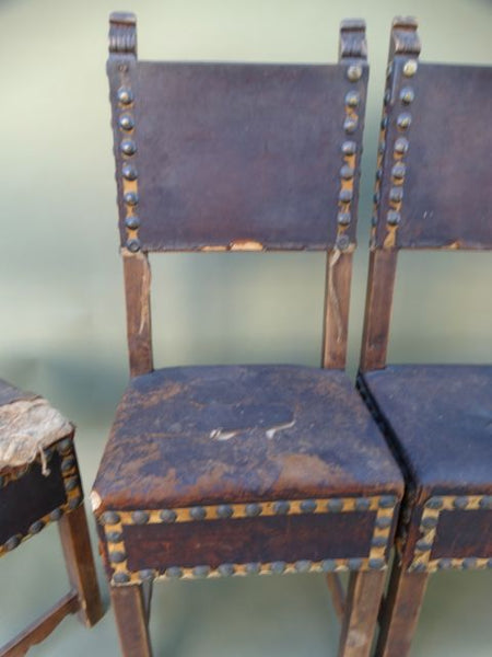 Spanish Colonial Mexican Colonial Santa Barbara Mission Chairs, set of 4 F1332