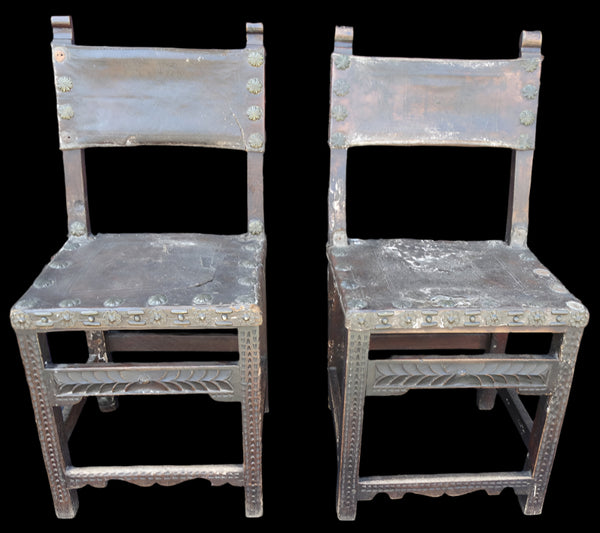 Spanish Colonial 18th Century Pair of Chairs