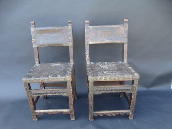 Spanish Colonial 18th Century Pair of Chairs