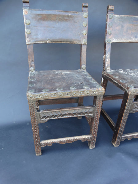 Spanish Colonial 18th Century Pair of Chairs