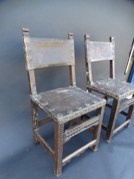 Spanish Colonial 18th Century Pair of Chairs