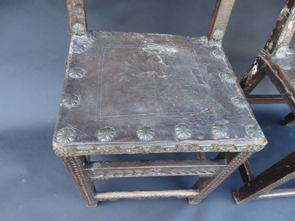 Spanish Colonial 18th Century Pair of Chairs