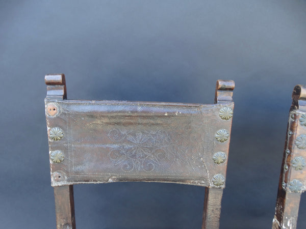 Spanish Colonial 18th Century Pair of Chairs