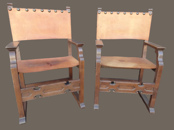 Marshall Laird Spanish Colonial Armchairs  Pair of Chairs circa 1927