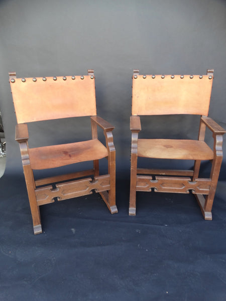 Marshall Laird Spanish Colonial Armchairs  Pair of Chairs circa 1927