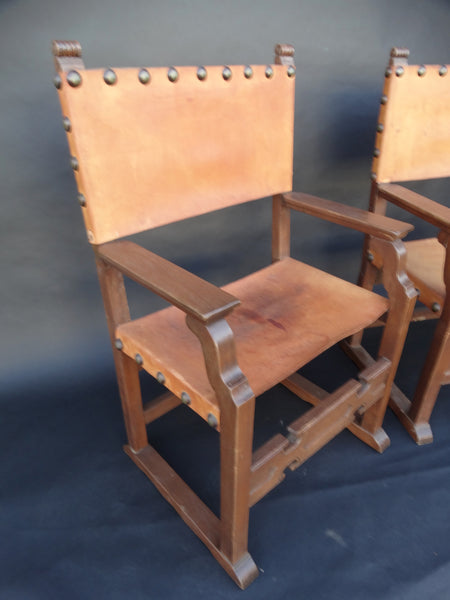 Marshall Laird Spanish Colonial Armchairs  Pair of Chairs circa 1927
