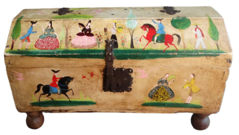 Salvador Corona - 18th Century Trunk painted by the artist 1930-40 F2348