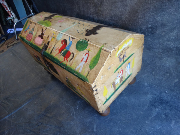 Salvador Corona - 18th Century Trunk painted by the artist 1930-40 F2348