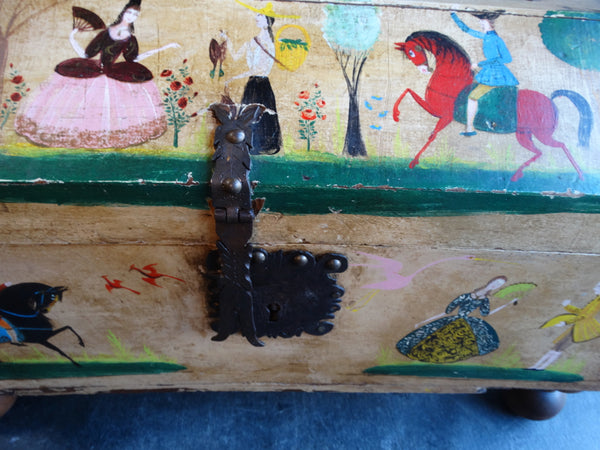 Salvador Corona - 18th Century Trunk painted by the artist 1930-40 F2348