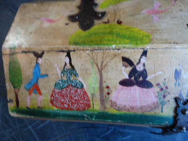 Salvador Corona - 18th Century Trunk painted by the artist 1930-40 F2348