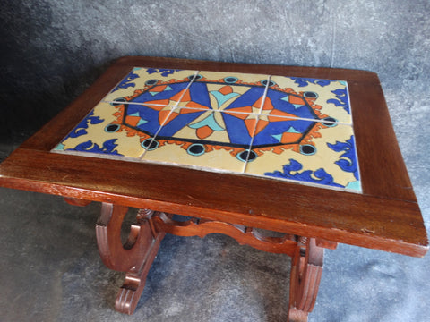 Tudor Tile 6-Tile Table on a Spanish Revival Base F2370