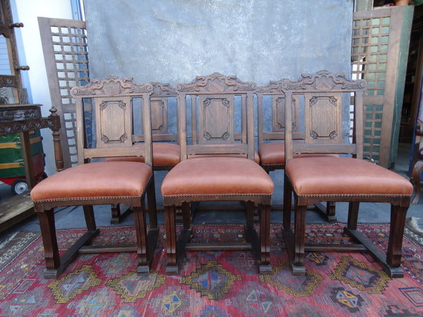Set of 6 Portuguese Dining Chairs - Early 20th Century F2396