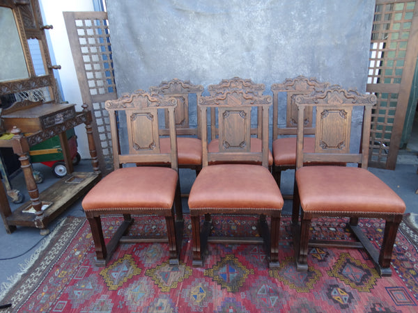 Set of 6 Portuguese Dining Chairs - Early 20th Century F2396