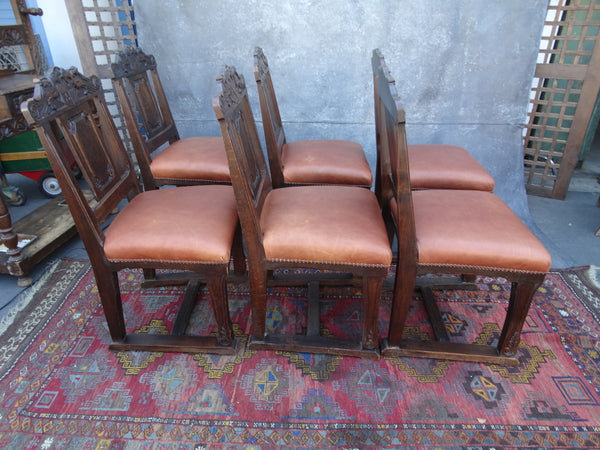 Set of 6 Portuguese Dining Chairs - Early 20th Century F2396