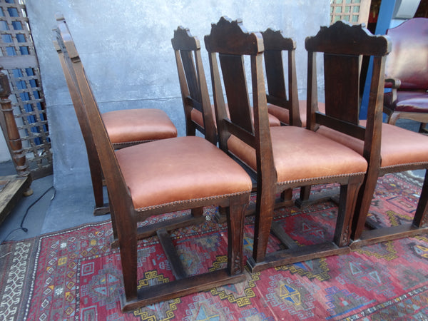 Set of 6 Portuguese Dining Chairs - Early 20th Century F2396