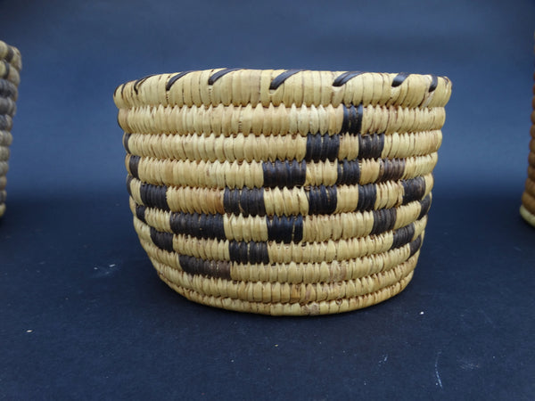 1930s Checkerboard Design Native American Basket