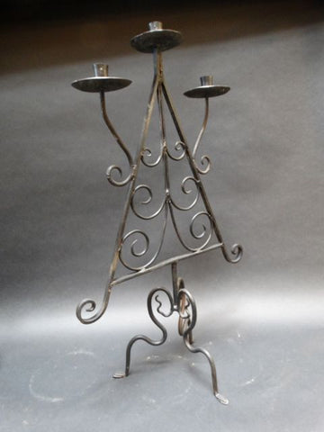 Wrought Iron Triple Candelabra