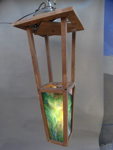 Wooden Stained Glass Lantern