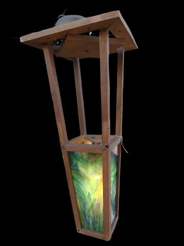 Wooden Stained Glass Lantern