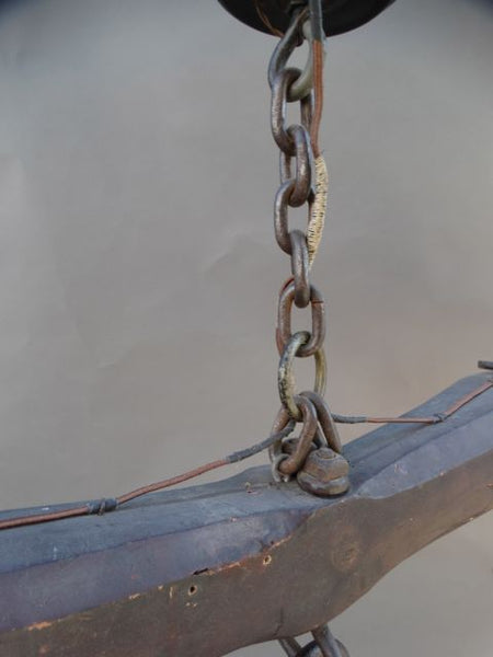 Two-Light Wooden Yoke Folk Art Light