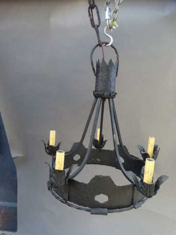 5-Light Spanish Revival Wrought Iron Chandelier