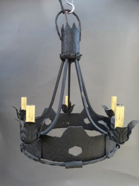 5-Light Spanish Revival Wrought Iron Chandelier