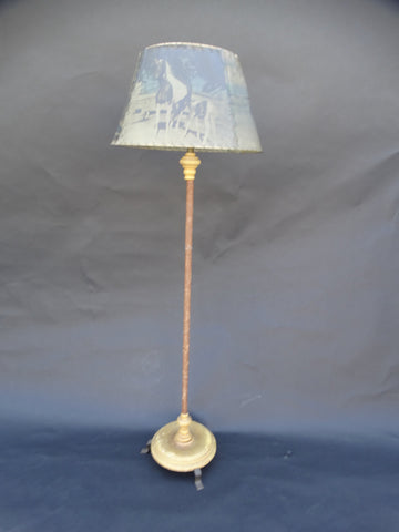 Monterey Floor Lamp, Rafia Bound Pole Decoration