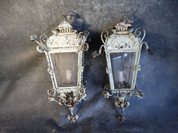 Ornate Spanish Revival Hanging Lantern w Spanish Cross Bottom Finial L667
