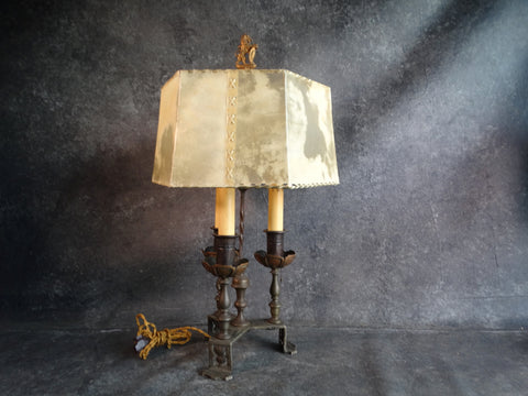 Spanish Revival Three-Lamp Table Lamp with Period Shade L700