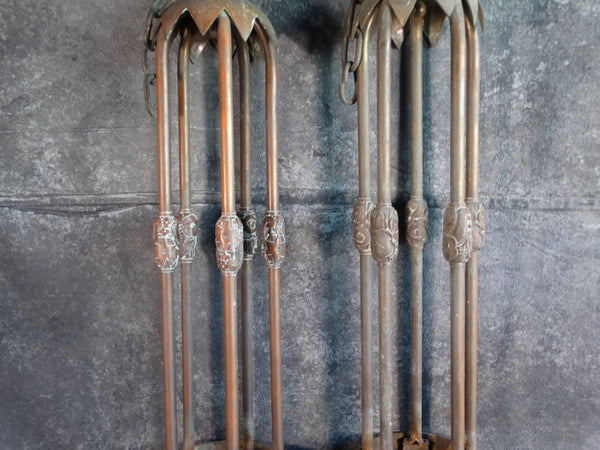 Bronze Art Deco Pendant Entry Lights - Pair L710