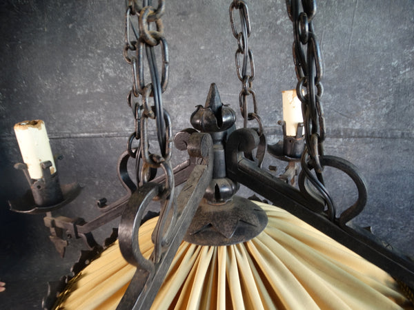 Spanish Revival 4-Light Fixture with Center Drum Light 1927 L714