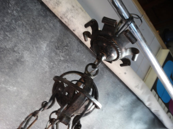 Spanish Revival 4-Light Fixture with Center Drum Light 1927 L714