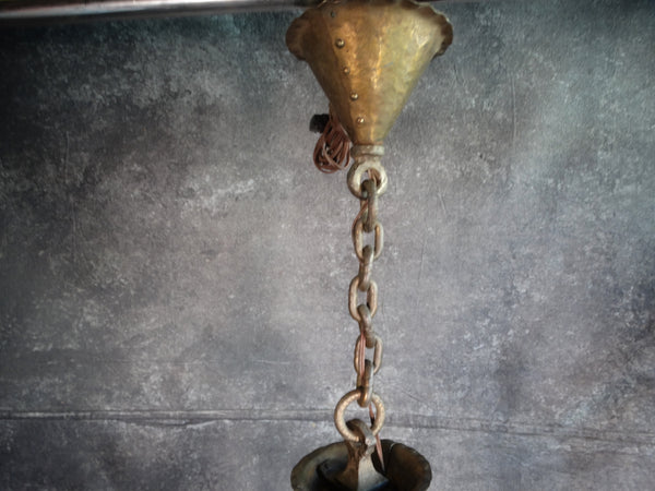 Arts & Crafts Industrial Style Fixture in Solid Brass L716