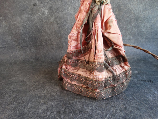 Porcelain Doll Boudoir Lamp with Original Silk & Satin Dress/Shade 1920s L722