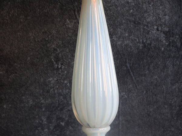 Marbro Murano Opalescent White Lamp with Original Raw Silk Shade L725