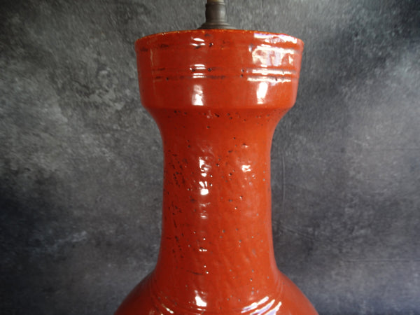 Hand-Thrown Burnt Orange Pottery Lamp circa 1950s L730