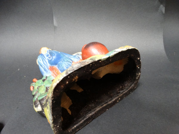 Mexican Pottery Figure Bookend Women With Shawl M2121