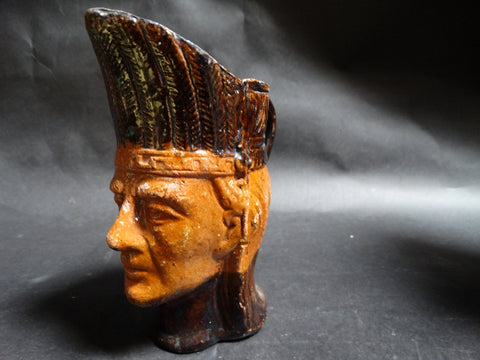 Mexican Pottery Pulque Jug/Cup in the shape of a Head M2654