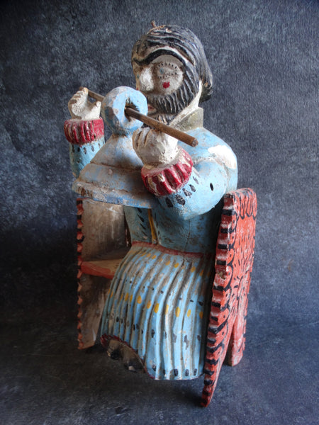 Mexican Folk Art Figure - Man with a Wooden Bell M2725