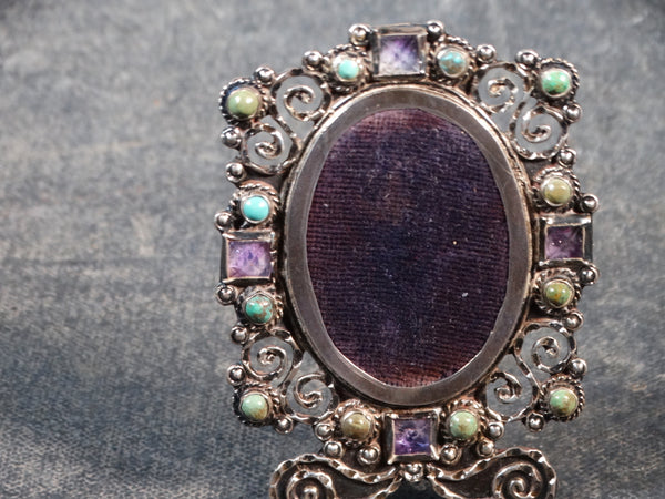 Matilda "Matl" Poulat Silver Frame set with Semi-Precious Stones M2771