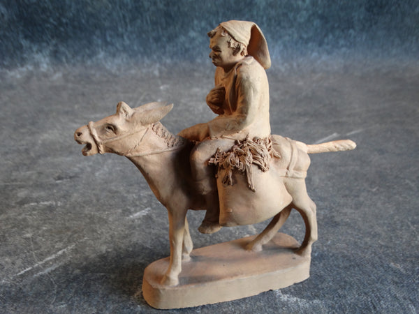 Grasso Italian Bisque Peasant Riding a Donkey Laden with Produce Figure M2814